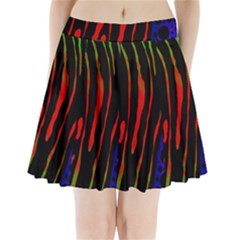 Frog Spectrum Polka Line Wave Rainbow Pleated Mini Skirt by Mariart