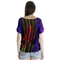 Frog Spectrum Polka Line Wave Rainbow V-Neck Flutter Sleeve Top View2