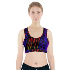 Frog Spectrum Polka Line Wave Rainbow Sports Bra With Pocket