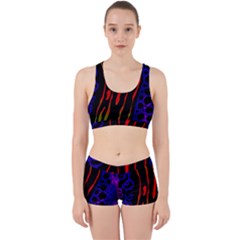 Frog Spectrum Polka Line Wave Rainbow Work It Out Sports Bra Set