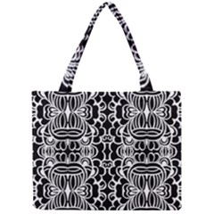 Psychedelic Pattern Flower Black Mini Tote Bag by Mariart