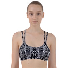 Psychedelic Pattern Flower Black Line Them Up Sports Bra by Mariart