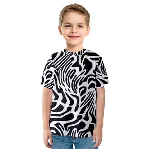 Psychedelic Zebra Black White Line Kids  Sport Mesh Tee by Mariart