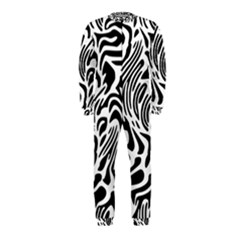 Psychedelic Zebra Black White Line Onepiece Jumpsuit (kids) by Mariart