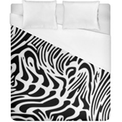 Psychedelic Zebra Black White Line Duvet Cover (california King Size)