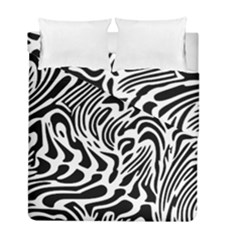 Psychedelic Zebra Black White Line Duvet Cover Double Side (full/ Double Size)