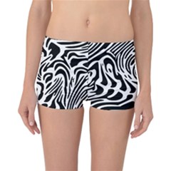 Psychedelic Zebra Black White Line Reversible Boyleg Bikini Bottoms by Mariart