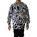 Psychedelic Zebra Black White Line Hooded Wind Breaker (Kids) View1