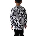 Psychedelic Zebra Black White Line Hooded Wind Breaker (Kids) View2