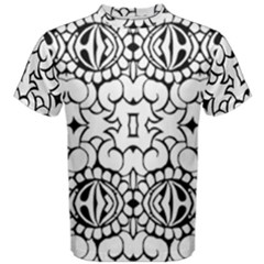 Psychedelic Pattern Flower Crown Black Flower Men s Cotton Tee by Mariart