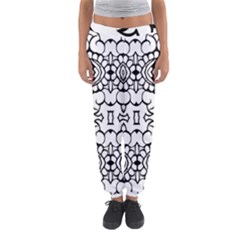 Psychedelic Pattern Flower Crown Black Flower Women s Jogger Sweatpants by Mariart