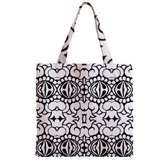 Psychedelic Pattern Flower Crown Black Flower Zipper Grocery Tote Bag by Mariart