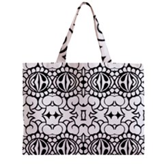 Psychedelic Pattern Flower Crown Black Flower Zipper Mini Tote Bag