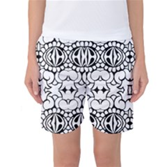 Psychedelic Pattern Flower Crown Black Flower Women s Basketball Shorts by Mariart