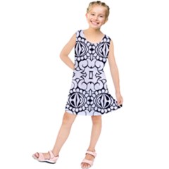 Psychedelic Pattern Flower Crown Black Flower Kids  Tunic Dress by Mariart