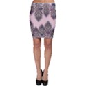 Peacock Feather Pattern Pink Love Heart Bodycon Skirt View1