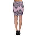 Peacock Feather Pattern Pink Love Heart Bodycon Skirt View2