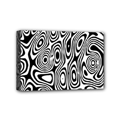 Psychedelic Zebra Black White Mini Canvas 6  X 4  by Mariart