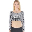 Psychedelic Zebra Black White Long Sleeve Crop Top View1