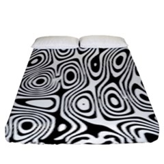 Psychedelic Zebra Black White Fitted Sheet (king Size) by Mariart