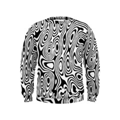 Psychedelic Zebra Black White Kids  Sweatshirt