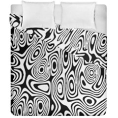 Psychedelic Zebra Black White Duvet Cover Double Side (california King Size) by Mariart