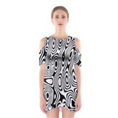 Psychedelic Zebra Black White Shoulder Cutout One Piece