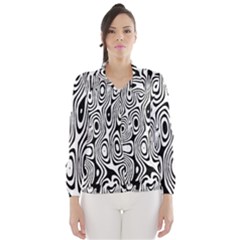 Psychedelic Zebra Black White Wind Breaker (women) by Mariart