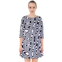 Psychedelic Zebra Black White Smock Dress