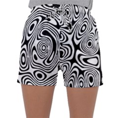 Psychedelic Zebra Black White Sleepwear Shorts by Mariart