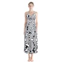 Psychedelic Zebra Black White Button Up Chiffon Maxi Dress View1