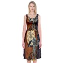 Funny Mummy With Skulls, Crow And Pumpkin Midi Sleeveless Dress View1