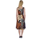 Funny Mummy With Skulls, Crow And Pumpkin Midi Sleeveless Dress View2