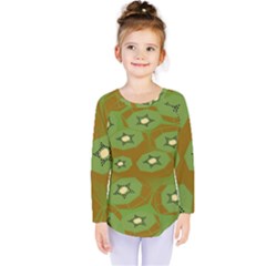 Relativity Pattern Moon Star Polka Dots Green Space Kids  Long Sleeve Tee