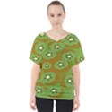 Relativity Pattern Moon Star Polka Dots Green Space V-Neck Dolman Drape Top View1