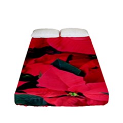 Red Poinsettia Flower Fitted Sheet (full/ Double Size) by Mariart