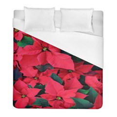 Red Poinsettia Flower Duvet Cover (full/ Double Size)