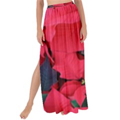 Red Poinsettia Flower Maxi Chiffon Tie-up Sarong