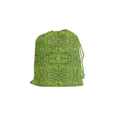 Digital Nature Collage Pattern Drawstring Pouches (small)  by dflcprints