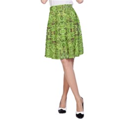 Digital Nature Collage Pattern A-line Skirt by dflcprints