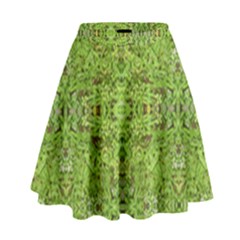 Digital Nature Collage Pattern High Waist Skirt by dflcprints