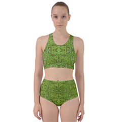 Digital Nature Collage Pattern Racer Back Bikini Set by dflcprints