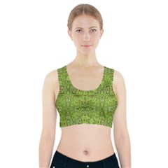 Digital Nature Collage Pattern Sports Bra With Pocket by dflcprints