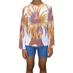 Sea Anemone Kids  Long Sleeve Swimwear by Mariart