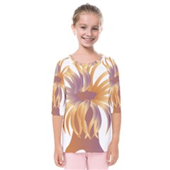 Sea Anemone Kids  Quarter Sleeve Raglan Tee