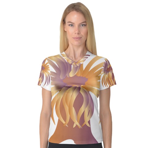 Sea Anemone V-neck Sport Mesh Tee by Mariart