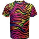 Rainbow Zebra Men s Cotton Tee View1