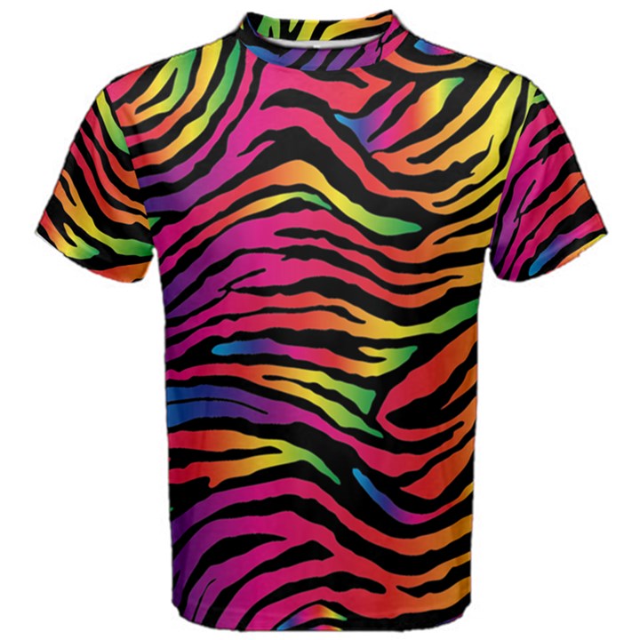 Rainbow Zebra Men s Cotton Tee