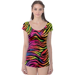 Rainbow Zebra Boyleg Leotard 