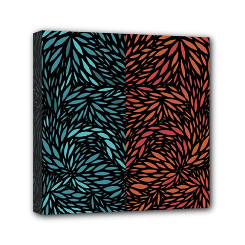 Square Pheonix Blue Orange Red Mini Canvas 6  X 6  by Mariart